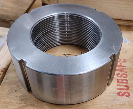 A machined submarine part.