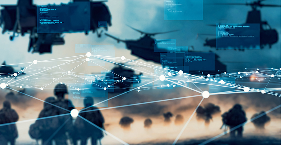 Helicopters and soldiers.