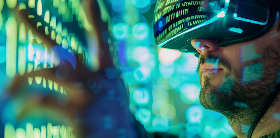 A man in a VR headset.